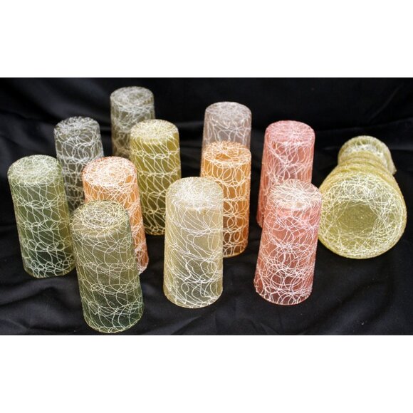 VTG 50s/60s Colorcraft Spaghetti String Carafe Pitcher Glasses Shat-r-Proof Tumb - Picture 12 of 15